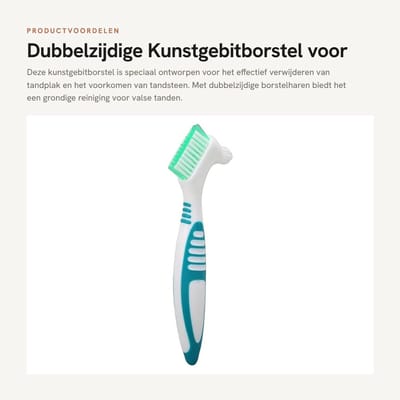 Dailygoods- Kunstgebitborstel Effectieve Reiniging - Tandplakverwijdering - Dubbelzijdige Borstelharen - Voorkom Tandsteen - Valse Tanden - Schokbestendig Ontwerp - Tandenborstel