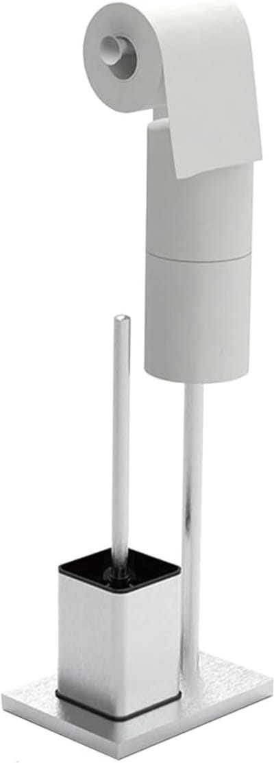 CRLYN® Toiletbutler - Toiletrolhouder - Toilet Butler - Borstel met Houder - Zilver