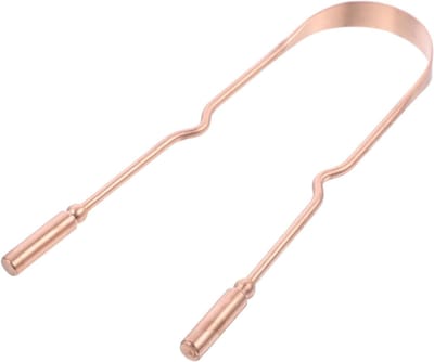 Tongschraper Koper - Tongreiniger Mondverzorging - Frisse Adem - Ergonomisch Ontwerp - 13 cm - Goud