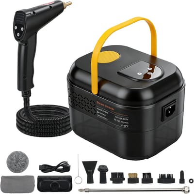 Draagbare hogedrukstoomreiniger - Wit - 2500 W - 1200 ml Watertank met 3 Borstelkoppen - Voor Huishoudelijk Gebruik