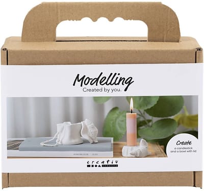 CC Mini Hobbyset Kandelaar met Schelpen Boetseren Off-White