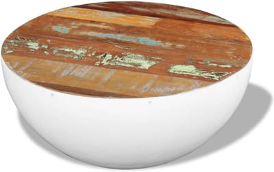 Salontafel Hout - Koffietafel Rond - Woonkamer Decoratie - Unieke Komvorm - Max 110 kg - Natuurlijk