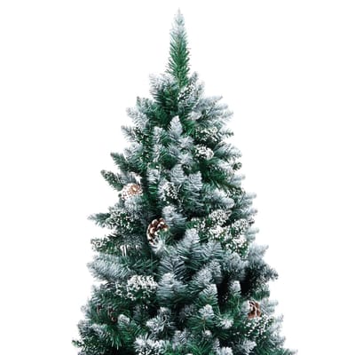 vidaXL - Kunstkerstboom - met - dennenappels - en - witte - sneeuw - 240 - cm