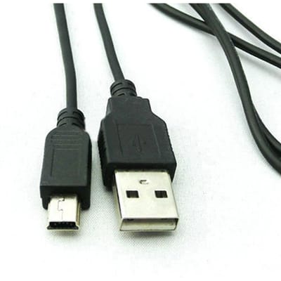 Câble de données USB 2.0 vers Mini USB haute vitesse, 5 broches, pour appareil photo MP3 MP4, 1 pièce gray