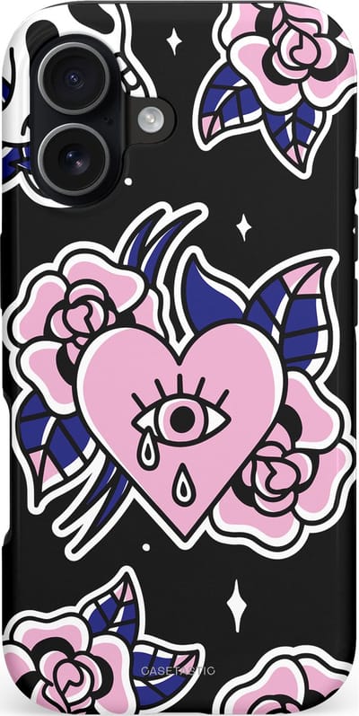 Casetastic hoesje geschikt voor Apple iPhone 17 - MagSafe - Dubbellaagse bescherming - Eindeloze passie - Fashion Case - Zwart Grijs Lichtroze Wit