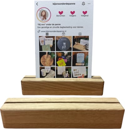 15 CM Eiken Houten Kaarthouder | Ideaal voor Foto’s, Kaarten & Menu’s | Staffelkorting bij Meerdere Stuks!