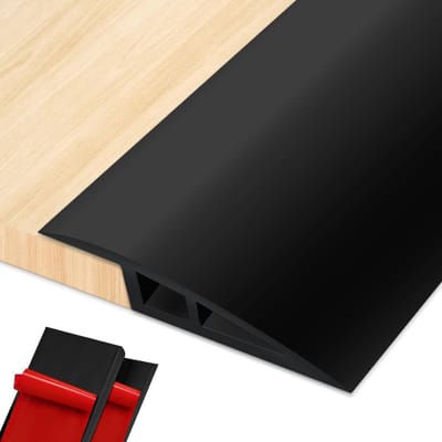 Vloerafwerking - Afwerking - Vinyl vloerovergang - Drempel - 39" - Zelfklevend - Deurdrempel - Tapijtafwerking - Deur-/vloerrandverkleiner - Overgangsstrip - 1m - Zwart