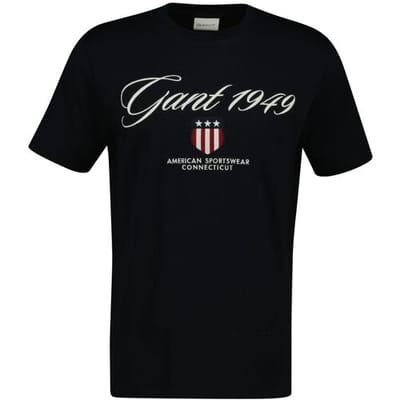 Gant T-Shirt Shield Graphic 1949 Short Sleeve Crew Neck Zwart / male