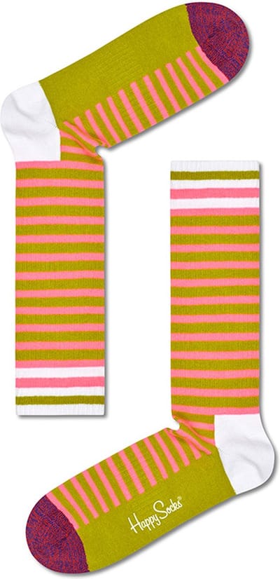 Happy Socks unisex sokken neon stripe thin crew multi