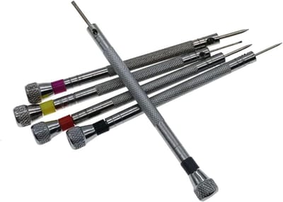 Reparatieset Schroevendraaiers - Mini Gereedschap - Elektronica Reparatie - Gelegeerd Staal - 13x8x1.5cm - Diverse Kleuren