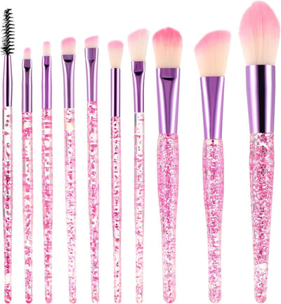 Solidchoice - Glitter Crystal Makeup Kwasten Set van 10 Stuks