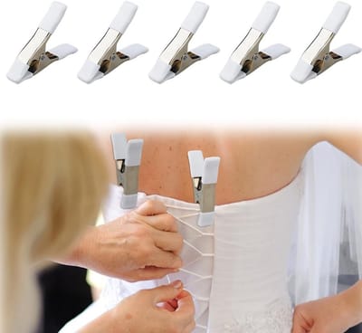 NTH products- Jurk Clips 9 cm - Kleding Clips voor Tailleren - Heavy-Duty Klem - Bruidsaccessoires - Zware Klemmen - Roestvrij Staal - Kledingclips