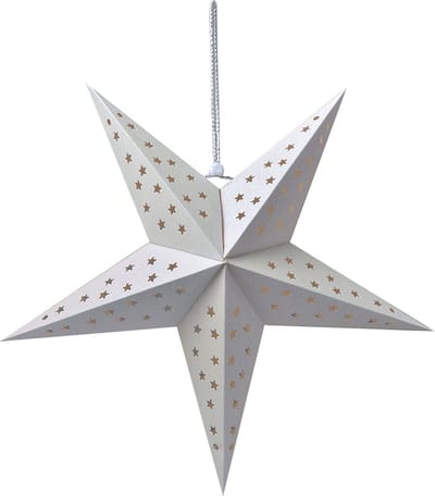 Clayre & Eef Hangende ster 45x15x45 cm Wit Papier