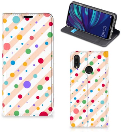 Huawei Y7 hoesje Y7 Pro (2019) Hoesje met Magneet Dots