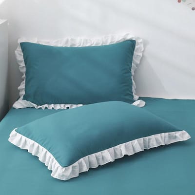 Prinsessenkussenslopen met ruches, kussensloop in verschillende maten, comfortabele kussensloop voor volwassenen en kinderen 1Pcs 35x55cm groen