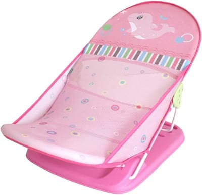 Babybadje Opvouwbaar - Baby Bather - Veilig Baden - Verstelbare Rugleuning - 32 x 29 x 60 cm - Roze