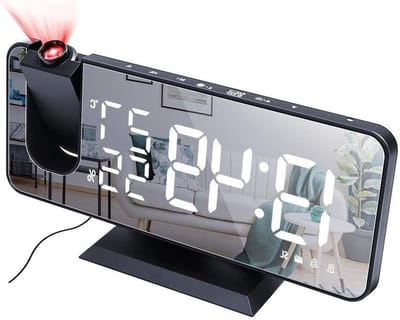 Digitale Projectie Wekker - Wekker Klok - Tijd Weergeven - FM-radio Functie - USB Opladen - Wit