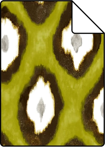 Proefstaal Origin Wallcoverings behang ikat motief okergeel - 26,5 x 21 cm - 346921-S