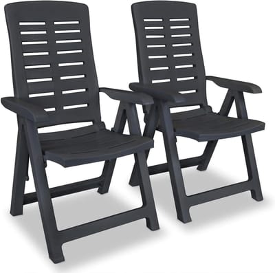 Tuinstoelen set - Ligstoelen - Ontspannen buiten - 4 verstelbare standen - 2 stuks - Antraciet