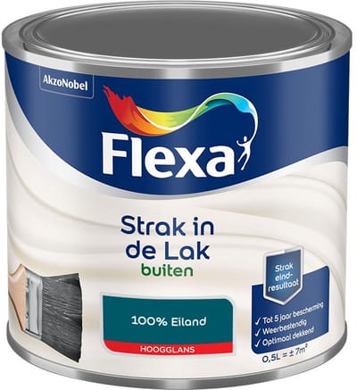 Flexa - Strak In De Lak Buitenlak Hoogglans - 100% Eiland - Mengverf - 500 Ml