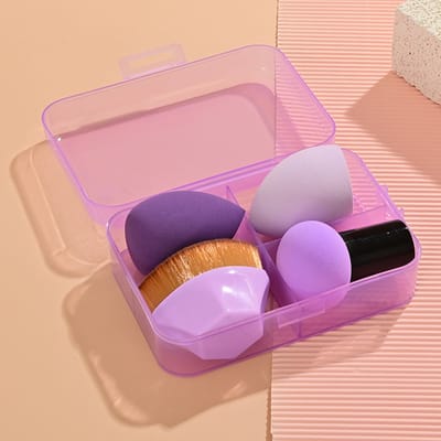 4 Stuks, Make-Up Spons, Poeder Puff, Foundation Borstel Gecombineerd Beauty Concealer, Cosmetische Schuine Cut Make-Up Tools, Puff, Pars