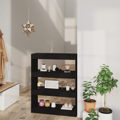 vidaXL - Boekenkast/kamerscherm - 80x30x103 - cm - bewerkt - hout - zwart