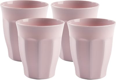 Plasticforte onbreekbare Picardi drinkglazen - 8x stuks - kunststof - lichtroze - 250 ml - camping/outdoor/kinderen - limonade glazen
