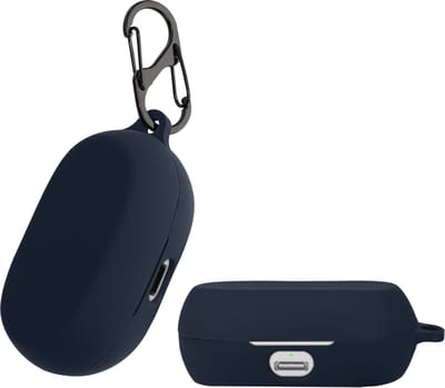 kwmobile Hoes geschikt voor Jabra Elite 7 Pro / Elite 7 Active - Siliconen cover voor oordopjes in donkerblauw
