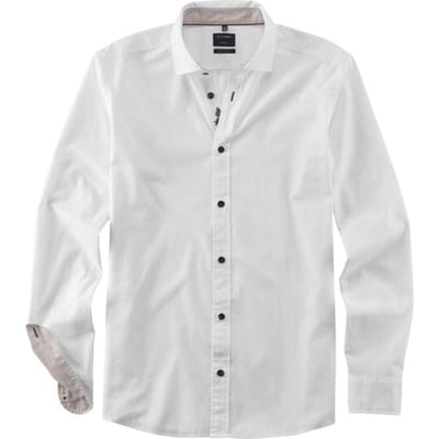 OLYMP Casual Overhemd, Regular Fit, Kent, Wit