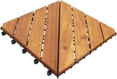 Terrastegels Hout - Vloerdelen Buiten - Verfraaien Terras - Duurzaam Acaciahout - 10 Stuks 30x30 - Bruin