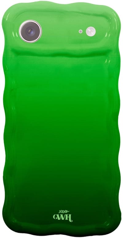 xoxo Wildhearts Glossy Wavy Case Matcha Coco telefoonhoesje - Geschikt voor iPhone 17 Air - Golvend hoesje - Glimmende silicone case met golven - Vlekbestendig - Camerabescherming - Groen