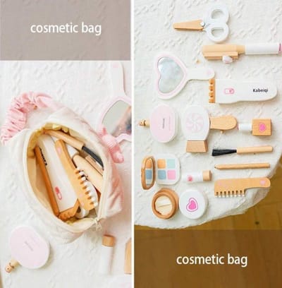 Happywood ® Houten Make Up Set - Kinder Make Up Speelgoed - 14 Delig - Pastel - inclusief tasje