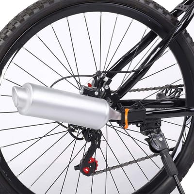 Lichtgewicht uitlaatpijp voor fietsen met 6 geluidskaarten, ideaal voor 16 tot 22 inch fietsen, voegt plezier en unieke uitlaatgeluiden toe voor fietsfanaten