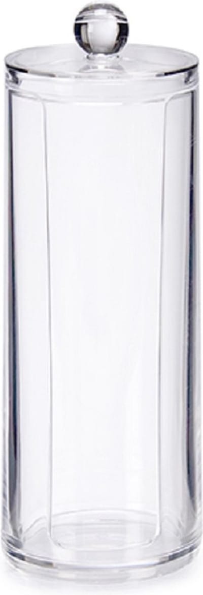 Berilo Make up watjes/watten schijfjes houder/dispenser - 7 x 20 cm - kunststof - organizer