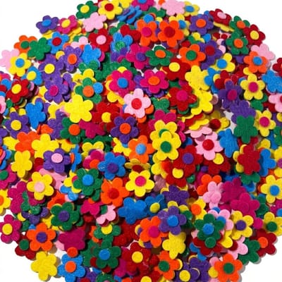 Multicolor vilt bloemen knutsel set 100 stuks voor dames en heren DIY decoratie bloemen vilt vormen zelfklevend handwerk accessoires kleurrijk gemengd