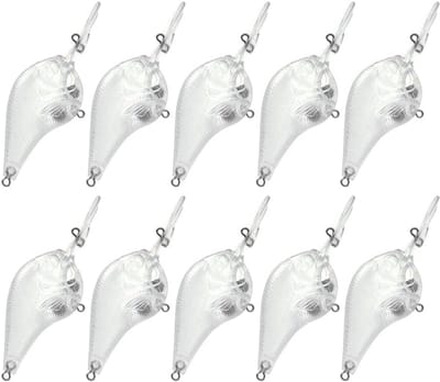 10 Stuks Ongeverfde Hengelaas Set Crankbait Voor DIY Vliegbinden