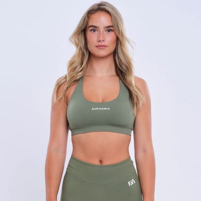 Euphoria Sport BH - Sportkleding Dames - Zonder Beugel - Uitneembare Pads - Vochtafvoerend - Groen - Maat S