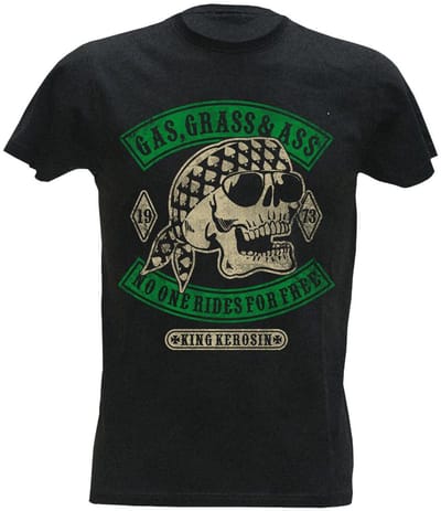 King Kerosin Shirt Gas, Grass & Ass Zwart