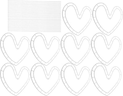 Bloemstuk Houder - Boeket Vormer - Bruiloft Decoratie - Romantische Hartvorm - 10 Sets - Wit