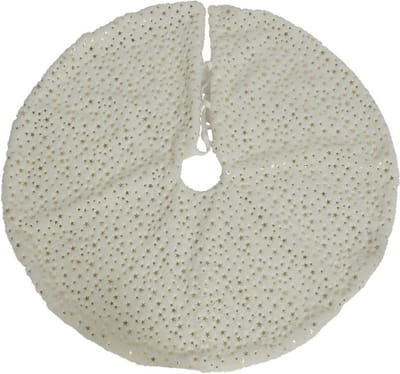 Bellatio decorations Kerstboomrok - wit - 90 cm - Kerstboom rok/rokken