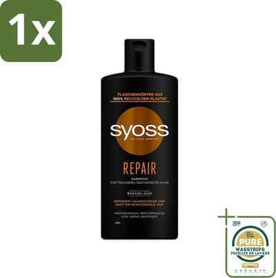 1 x Syoss Repair Shampoo - Shampoo - Herstel - 440 ml- Herstel Haar - Beschadigd Haar - Haar Herstellen - Haar Versterken - Haar Hydrateren
