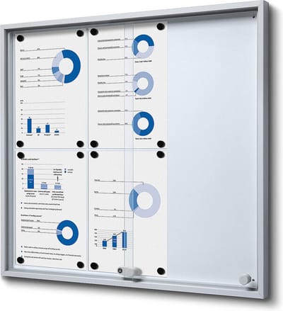 Vergrendelbaar Notitiebord met Schuifdeuren Slim 6x A4 - Syna SCSLG6XA4
