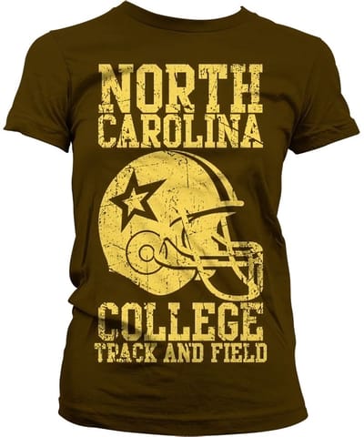 Hybris North Carolina College Girly T-shirt voor dames, bruin