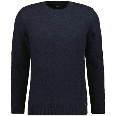 Ragman Trui Round Neck Texture Knit Marine / male