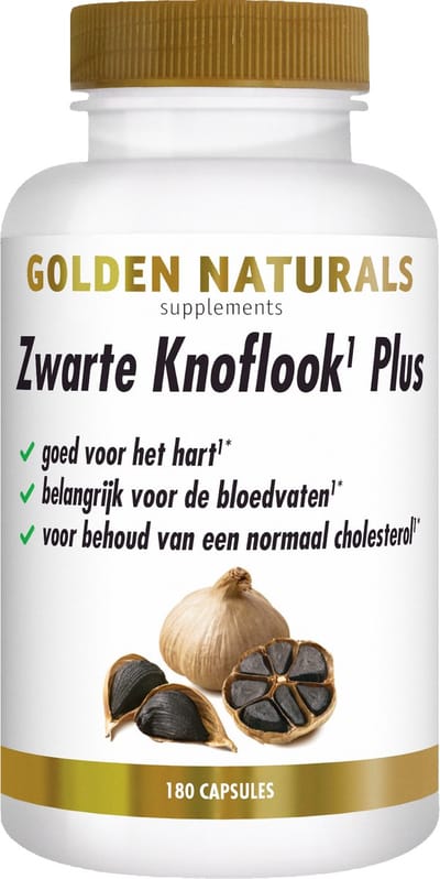 Golden Naturals Zwarte Knoflook Plus (180 veganistische capsules)