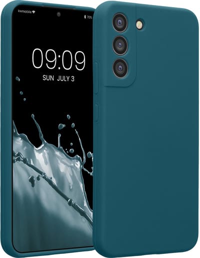 kwmobile telefoonhoesje geschikt voor Samsung Galaxy S22 Plus - TPU backcover met siliconen coating - Smartphone case in mat petrol