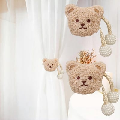 Famanu – Gordijnhouders voor kinderkamer - Set van 2 stuks - Dieren design - Schattige gordijnclips - Decoratieve clips voor slaapkamer en kinderkamer - Leeuw thema