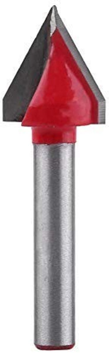 Solidchoice - Dailygoody - 3D Tungsten Staal - V-Groef Frees - 6mm Schacht - Houtbewerking - Snijd gereedschap - Precisie snijden - Professionele kwaliteit