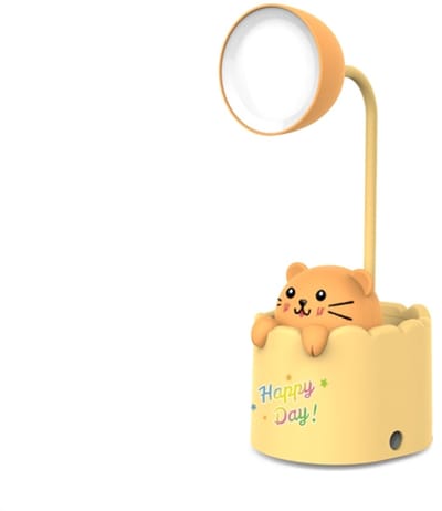 Dailyiled - kinder nachtlamp - cartoon - 2 standen - puntenslijper - kat - geel