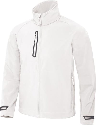 B&C Mens X-Lite 3 Layer Softshell Performance Jacket (Wit)